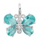 LT BLUE CZ BUTTERFLY PENDANT