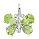 LT GREEN CZ BUTTERFLY PENDANT