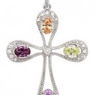 MULTI COLOR CZ CROSS PENDANT