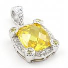FINE CZ PENDANT WITH LG YELLOW STONE