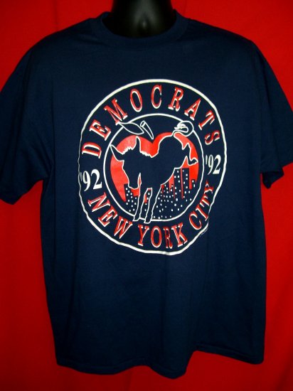 RARE VINTAGE 1992 DEMOCRATIC CONVENTION Large T-SHIRT New York City NYC ...