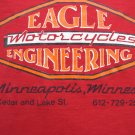 Rare Vintage EAGLE MOTORCYCLE Medium T-Shirt Red Closed Minneapolis MN Dealer