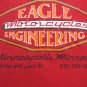 Rare Vintage EAGLE MOTORCYCLE Medium T-Shirt Red Closed Minneapolis MN Dealer
