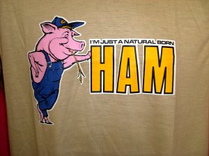 Fun Vintage Size MediumT-SHIRT "I'M JUST A NATURAL BORN HAM" Pig Swine Love--Pork Lover Thin MINT!