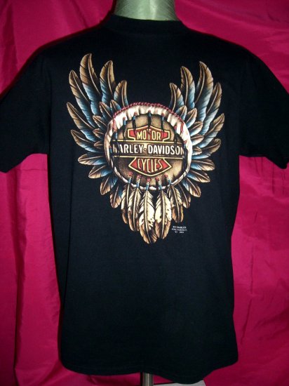 SOLD! Vintage 3D Emblem 1991 Harley Davidson Size LARGE T-Shirt Eagle ...