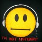 Funny T-Shirt Size Medium  ~  I'M NOT LISTENING Fuzzy Face