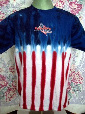 Cool USA Flag Tie Dye Sturgis Motorcycle Rally 2002 T-Shirt Size Large