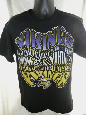 Cool Minnesota MN Vikings Black T-Shirt Size Medium