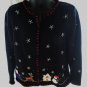 Holiday Appliqué Ugly Decorated Black Sweater Size Large / XL