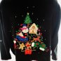 Holiday Appliqu&Atilde;&copy; Ugly Decorated Black Sweater Size Large / XL