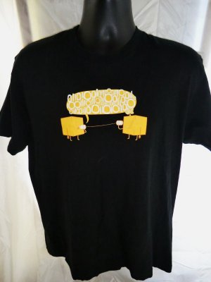 Funny  Binary Numbers T-Shirt Size Large  ~ Cartoon Playing Telephone