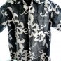 Reverse Hawaiian Button-Down Shirt Size Medium Go Barefoot Black White