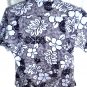 Pull-Over Hawaiian Shirt Size Medium Grey White Black Reverse Print