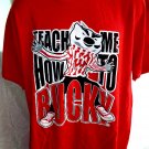 Rare U of Wisconsin Badgers T-Shirt ~ TEACH ME HOW TO BUCKY Size XL