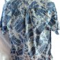 Reverse Hawaiian Pull-Over Shirt Size Large Go Barefoot Blue White Palm Trees