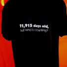 Funny Birthday T-Shirt  About 60 Years Old----But Who’s Counting? Size Large