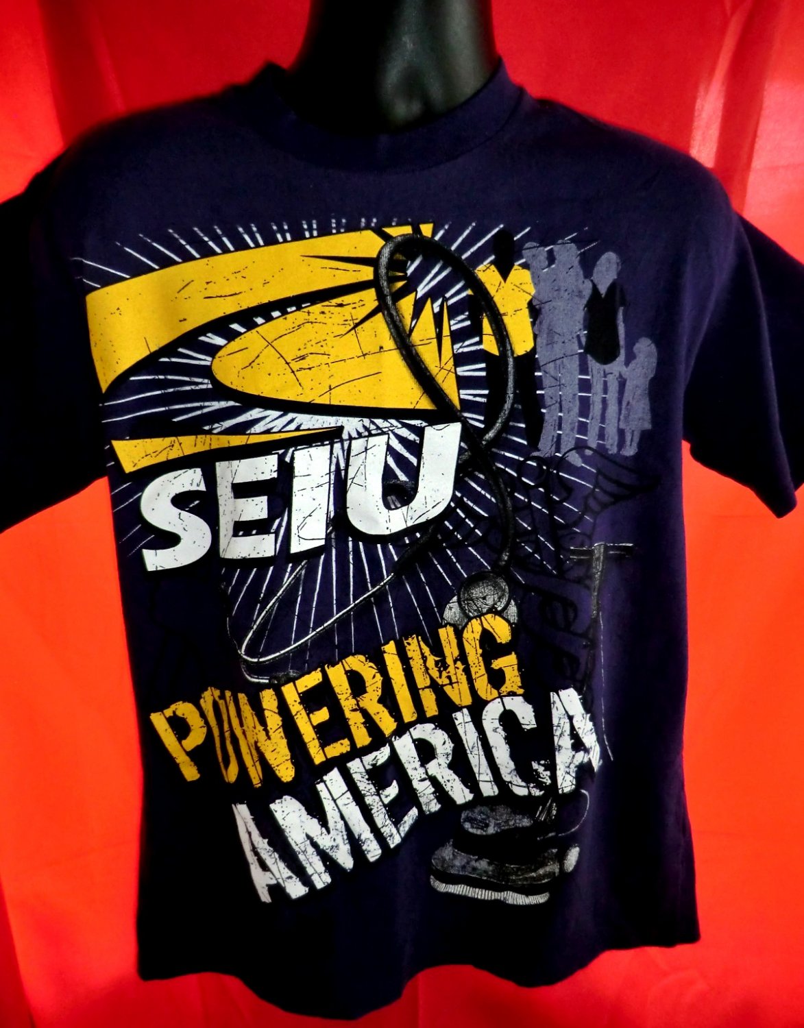 Purple SEIU UNION T-Shirt Size Large