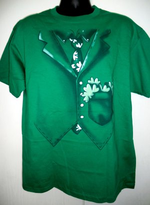 Green Shamrock Suit T-Shirt Suit Size Large