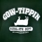 Funny Cow Tippin (Tipping) Rural Ath Dept T-Shirt Size Medium or Large