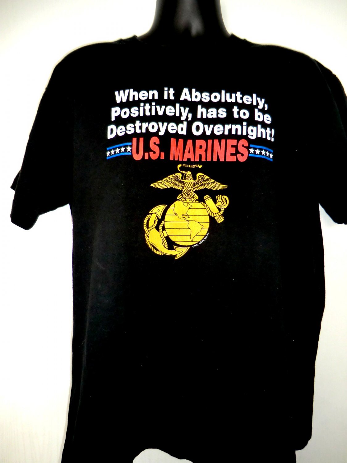 SOLD! Funny USMC Marines T-Shirt Size XL Vintage 1992