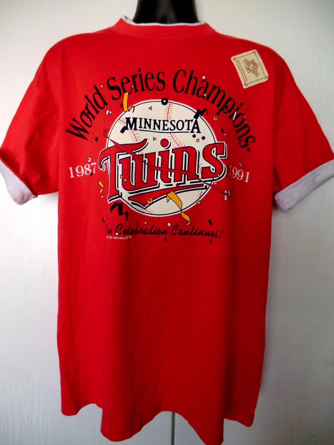 Vintage 1991 MLB Minnesota Twins World Series Baseball T Shirt 