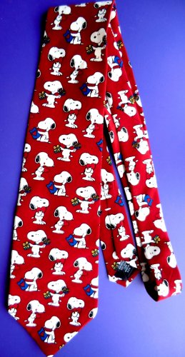 Mens Novelty SNOOPY/ Peanuts Tie 100% Silk  PS I LOVE YOU