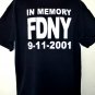 IN MEMORY 9/11/01 FDNY T-Shirt Size XL