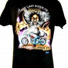 Rare Vintage 3D 1990 Harley Davidson T-Shirt Size Medium ~ Last Biker on Earth