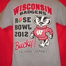 Wisconsin Badgers BUCKY Rose Bowl 2012 T-Shirt Size Medium