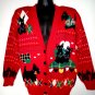 Ugly Holiday Sweater Scottie Terrier Dogs Size Medium