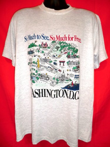 Washington DC D.C. Vintage Souvenir T-Shirt Size XL So Much To See