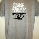 Funny Zombie T-Shirt Size Large Hardest Part About Preparing for the Zombie Apocalypse