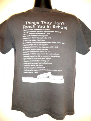 Funny THINGS THEY DON&acirc;��T TEACH YOU IN SCHOOL T-Shirt Size Medium