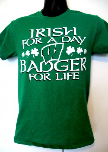 Irish for a Day Badger for Life T-Shirt Size Small