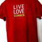 LIVE LOVE COMICS T-Shirt Size Large