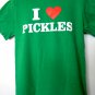 I LOVE (Heart) PICKLES Green T-Shirt Size Medium