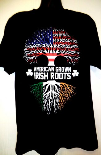 American Grown Irish Roots T-Shirt Size Large