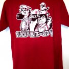 Black White and Red All Over Funny Communist T-Shirt Size Large