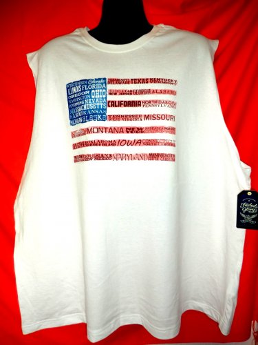 American Flag Tank Top Size XXXL (3XL) Stars Strips States Names NEW NWT