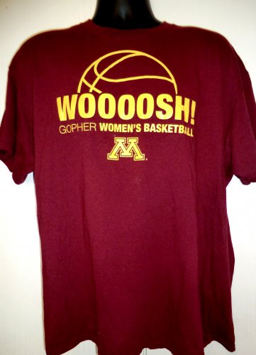 WOOOOSH Gopher Womenâs Basketball T-Shirt Size XL Minnesota MN Golden Gophers