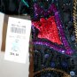 Vintage Lawrence Kazar Beads & Sequin Beaded / Sequin Black Top Size Small NWT