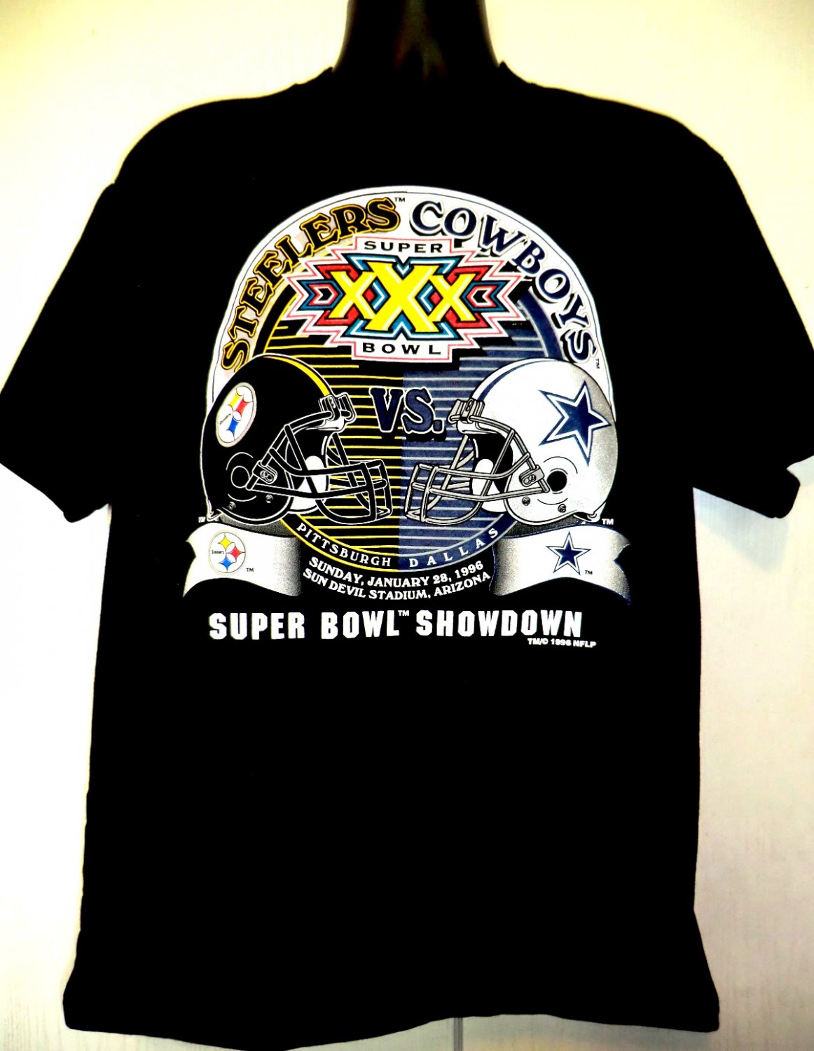 DALLAS COWBOYS PITTSBURGH STEELERS VINTAGE 1996 SUPER BOWL XXX AJD