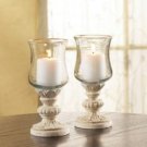 Gold Edged Hurricane Lamps - Set of 2 Hurricane Lamps - SHIPS FREE!!