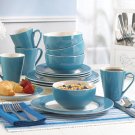 16-piece Blue Dinnerware Set - Blue Bone China Dinnerware Set
