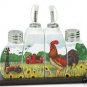 Country Rooster Cruet Set - Country Decor - Rooster Cruet Set
