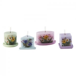 4 pc Floral Candle Set