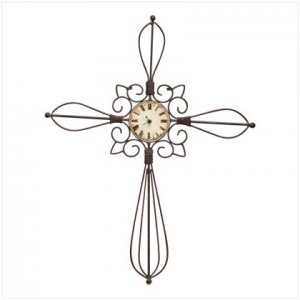 Spanish Mission Cross Wall Clock
