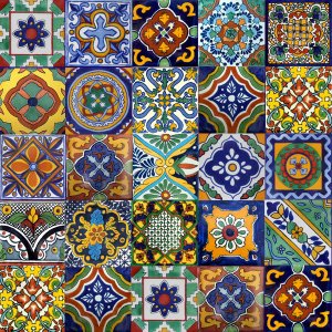 160 Mexican 4"x 4" Accent Clay Tile MIX