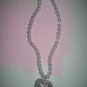 Cute new pretty white heart pendant princess necklace glass pearls.