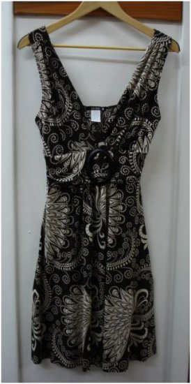 Brown and cream print sundress